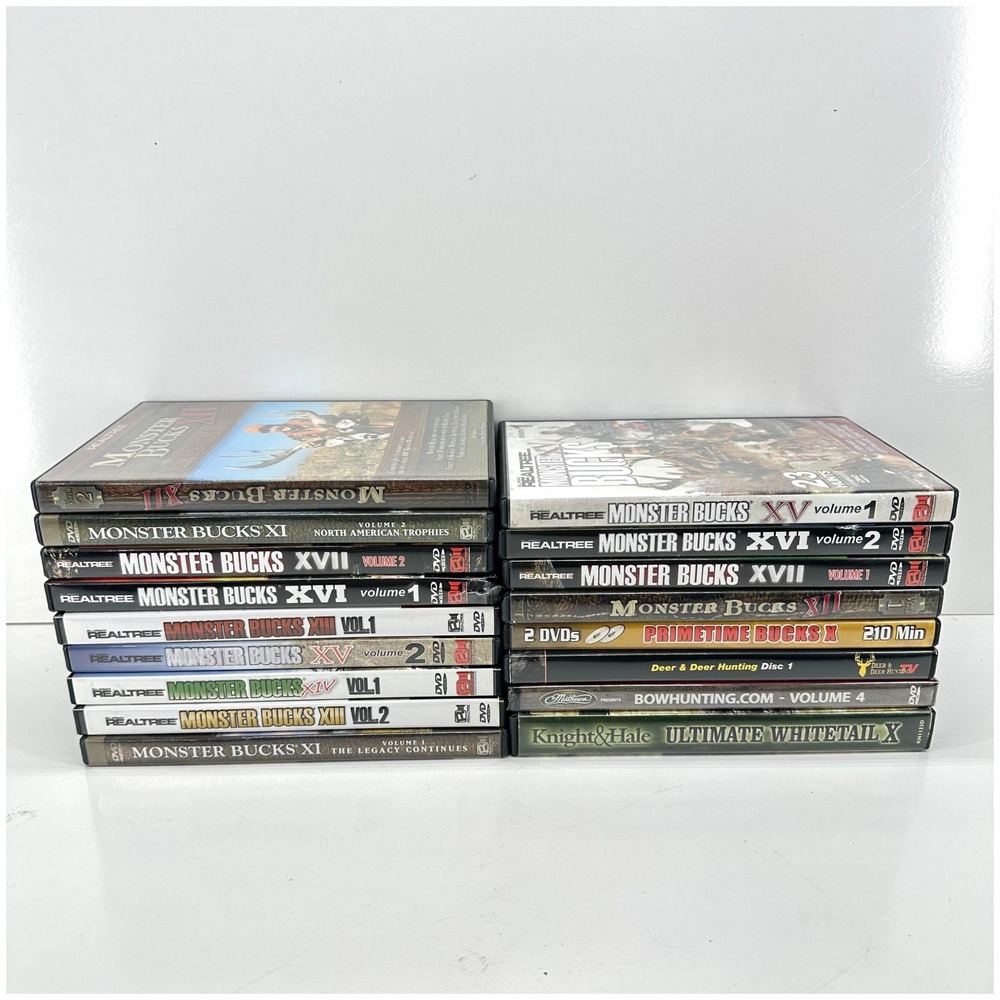 Monster Bucks DVD Lot of 17 REALTREE Bill Jordan Deer Bow Rifle Gun Hunting